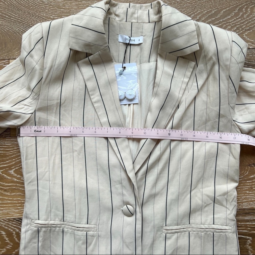 DISSH CELLE Cream Stripe Blazer WidePants Blazer & PantSuit. sz4. & sz.2. - Picture 11 of 17